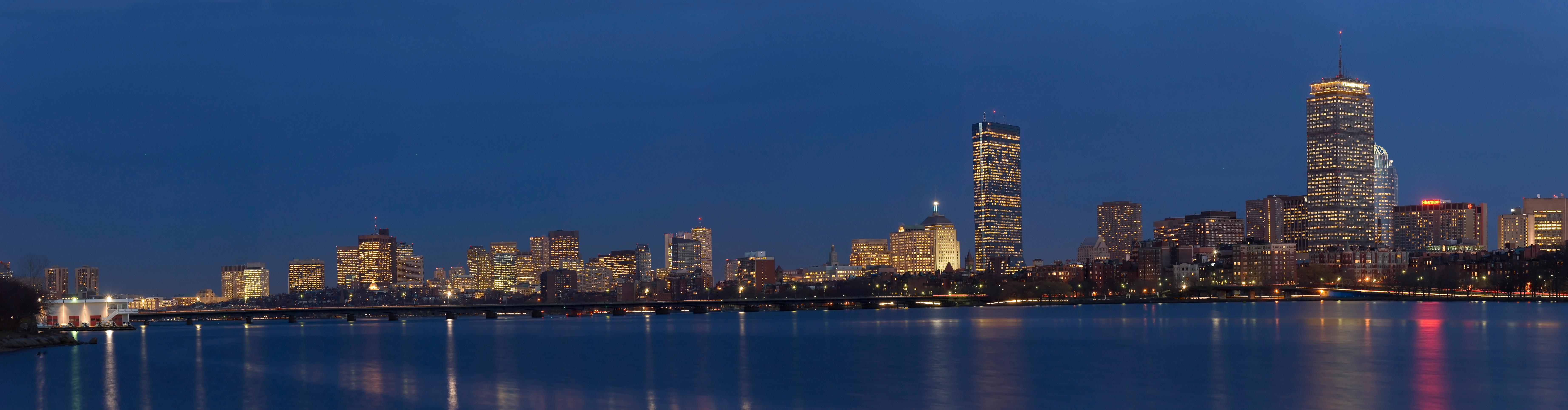 Boston skyline at dusk